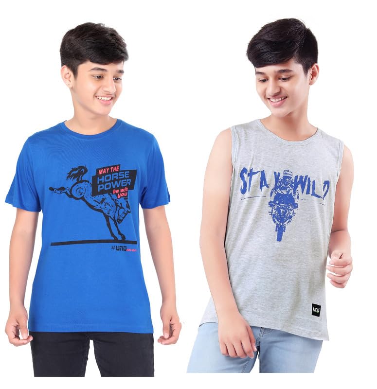 Image of UNOseven Boys Cotton T-Shirt - Pack of 2