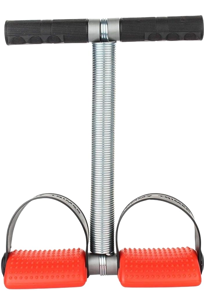 LCARNO Tummy Trimmer Ab Exerciser,Single Spring and Soft Grip Handle Ab Exerciser Ab Exerciser (Red, Silver)-image-47