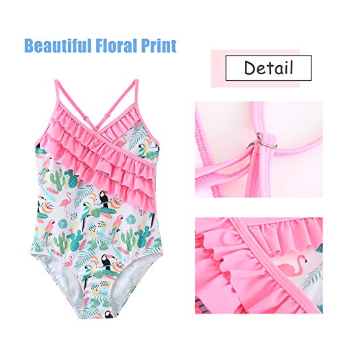 Image of Moon Tree Girls One Piece Swimsuits Ruffle Swimwear Beach Bathing Suit 2-14 Years