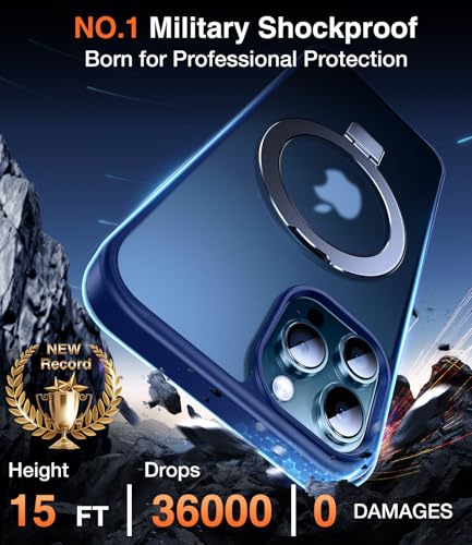 Chicfun 3-in-1 [Magnetic+Kickstand+Ring Holder] for iPhone 12 Pro Max Case Stand Ring Holder Compatible with MagSafe, Military Shockproof Protective Matte iPhone 12 Pro Max Phone Case Kickstand Cover - image 5