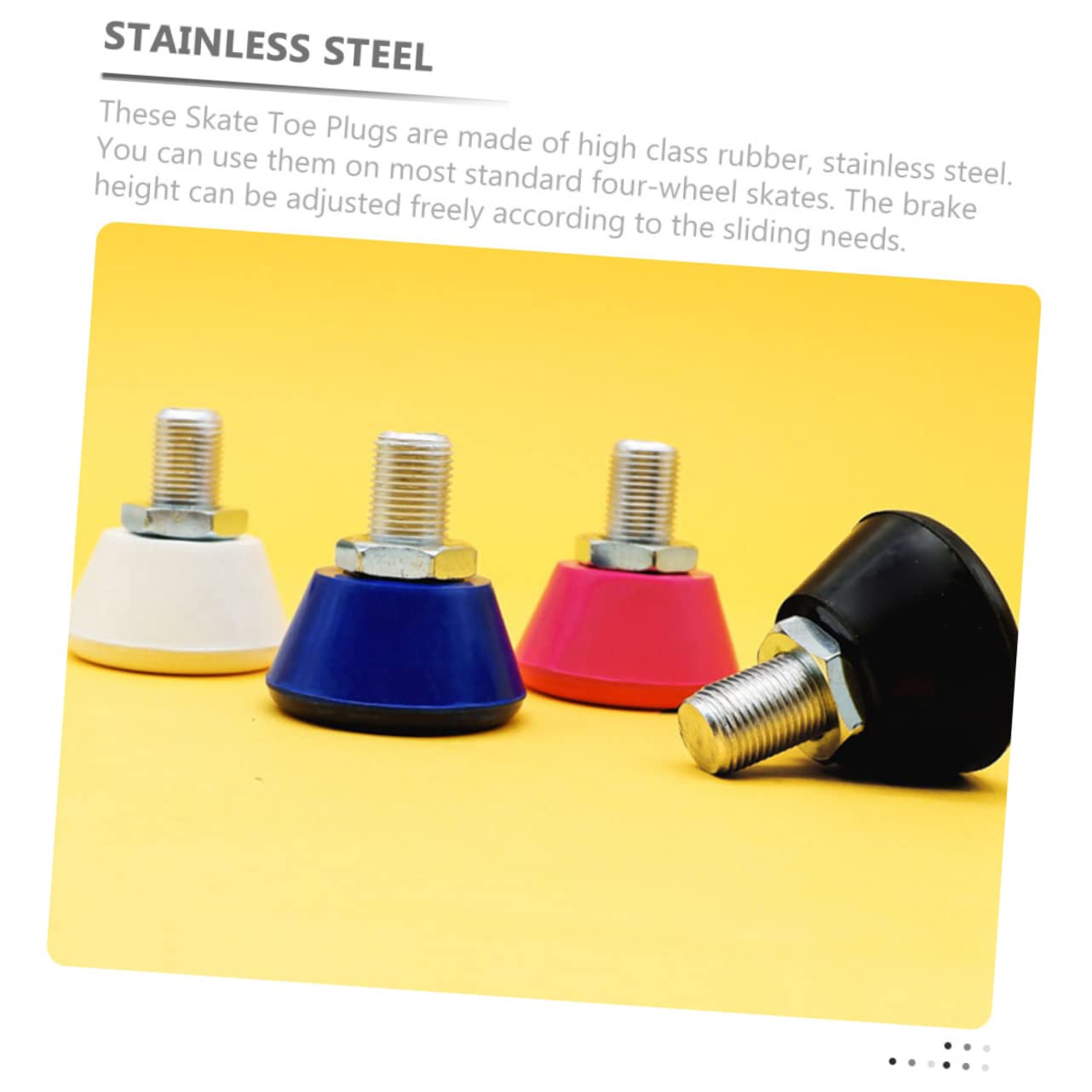 Toddmomy Roller Skate Toe Stops 1 Pair Toe Stop Plugs Practical Braking Block for Skating Safety