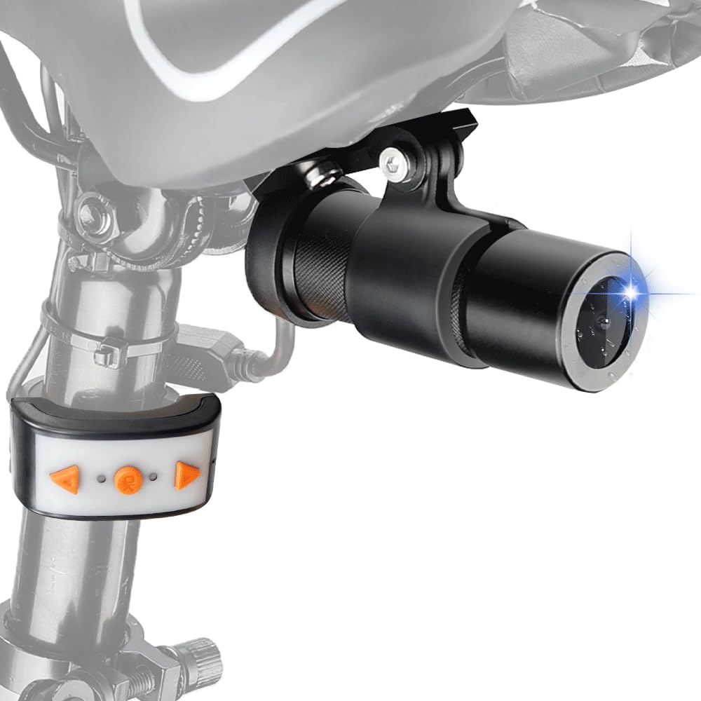 VSYSTO Fahrradkamera Rückfahrkamera, HD 1080P Action Kamera, 150° Weitwinkel Sport Action Kamera wasserdichte, Starlight Nachtsicht, Schleifenaufzeichnung, G-Sensor, WiFi(Schwarz-WD)