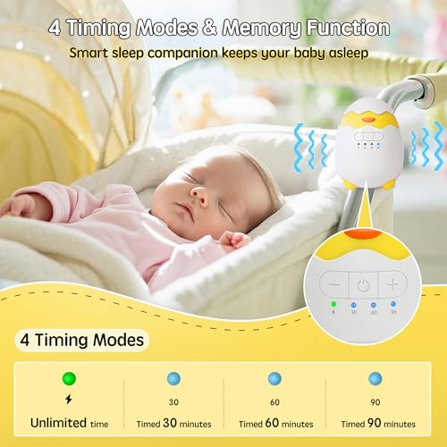 Baby Sleep Soothers Rechargeable Baby Rocker for Stroller Pram Baby Vibrating Soother Portable Baby Bouncer Stroller Rocker with 5 Vibration Intensities 4 Timing Modes for Newborn Registry Shower Gift - Image 5
