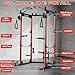 HOMSURE Power Cage, Multi-Functional Power Racks for Home Gym with Cable Crossover System, 1600LBS Weight Capacity Fitness Reality Squat Rack for Strength Workout with More Training Attachment,Red