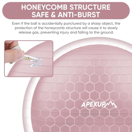 Image of APEXUP Yoga Ball, 660 lbs Anti-Burst Exercise Ball with Pump, 5 Sizes | Anti-Burst, Anti-Slip, SGS Certified, Strengthens Core, Improves Balance & Posture, Boosts Flexibility & Stability