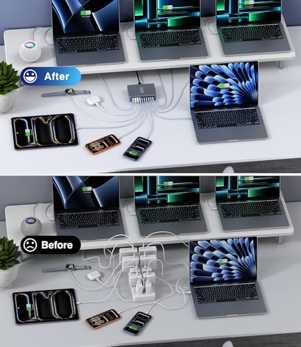 Image of 2026 Updated 730W USB C Charger Block,10-Port GaN Super Fast USB C Charging Station Hub Block Cube,Laptop Fast Charger Adapter for iPhone /MacBook Pro /Air, DELL, iPad,Samsung Galaxy