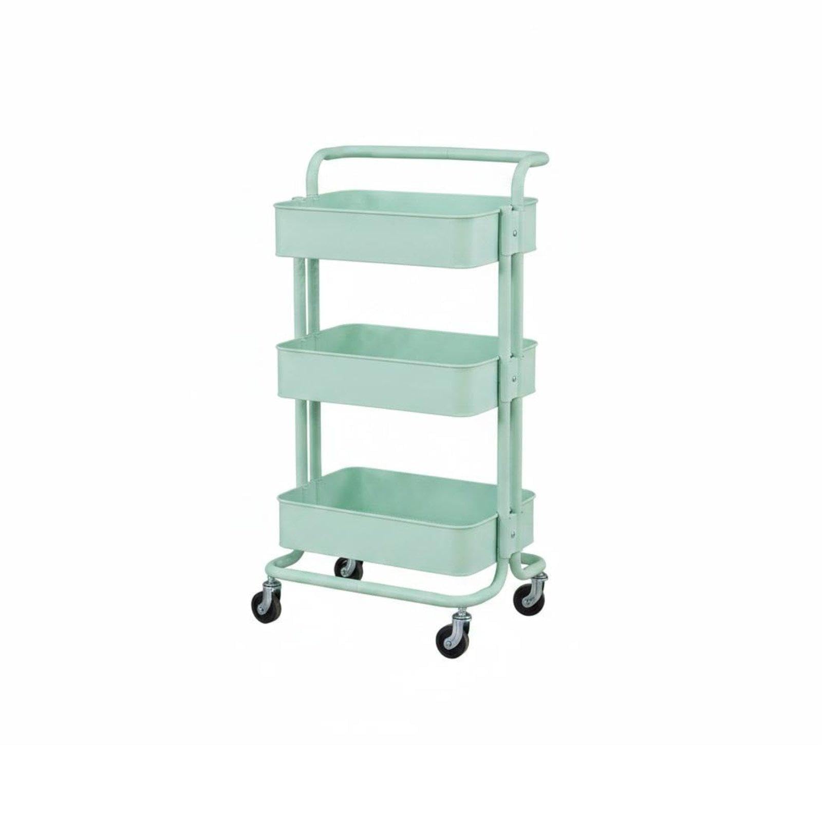 CALANDIS Hairdressing Tool Cart Movable Rolling Utility Trolley Multi-Functional 3 Tier Rolling Cart for Hair Stylists, Beauticians, Beauty Salon, Spa, Kitchen Light Green-image-18