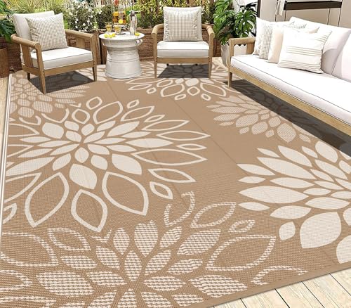 SHACOS Tapis Exterieur Resistant Pluie Réversible, Tapis Exterieur Terrasse Camping Plastique Léger, Résistant Aux UV Moquette Exterieur pour Balcon Jardin,...