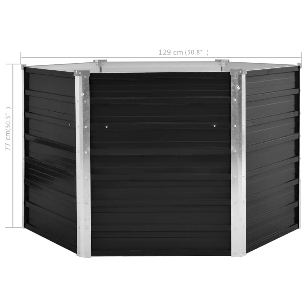 Tidyard Hochbeet Aus Metall – Sechseckig, Verzinkter Stahl, 129x129x77 Cm, Für Balkon, Terrasse, Garten, Offener Boden