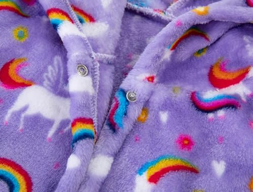 Kids Toddler Cartoon Unicorn Hooded Robe Pajamas Bathrobe Children Sleepwear4