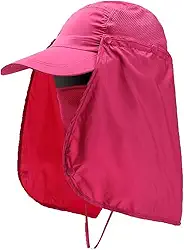 Boné de pesca boné de beisebol de secagem rápida com aba removível para rosto e pescoço