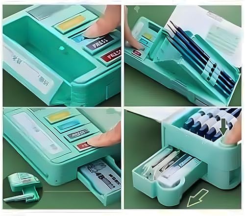 Image of DEOXY Multifunctional Pencil Box, Dino, Kids Pencil Box for Boys & Girls, Magnetic, Pop up Pencil Box, Space Theme Return Gifts(KBX-7069-DR)