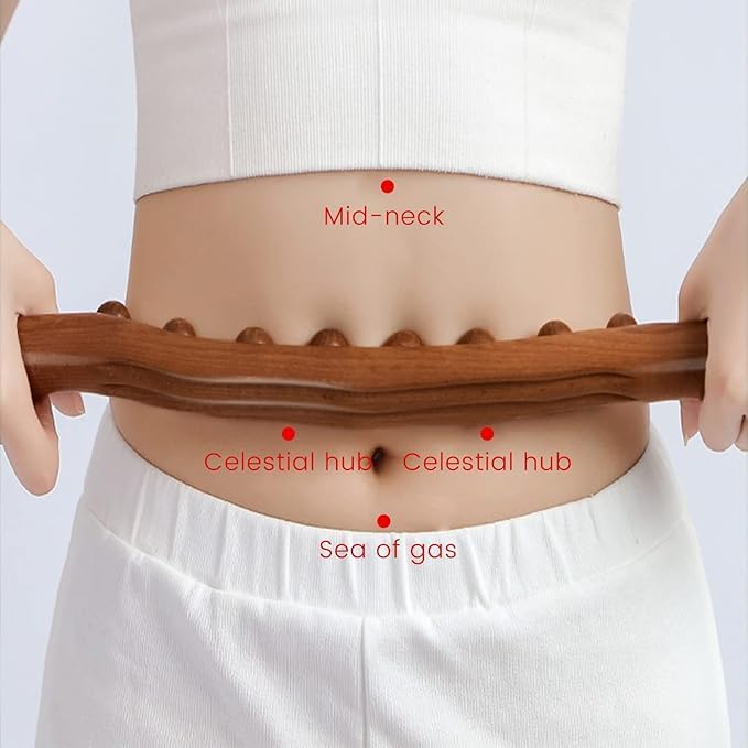 Massage Roller stick Wood Gua Sha Tool Wooden Scraping Therapy Massage for Body Neck Shoulder Back Massager for, Muscle Belly Relief Tool (Brown.) Massage Roller stick Wood Gua Sha Tool Wooden Scraping Therapy Massage for Body Neck Shoulder Back Massager for, Muscle Belly Relief Tool (Brown.)