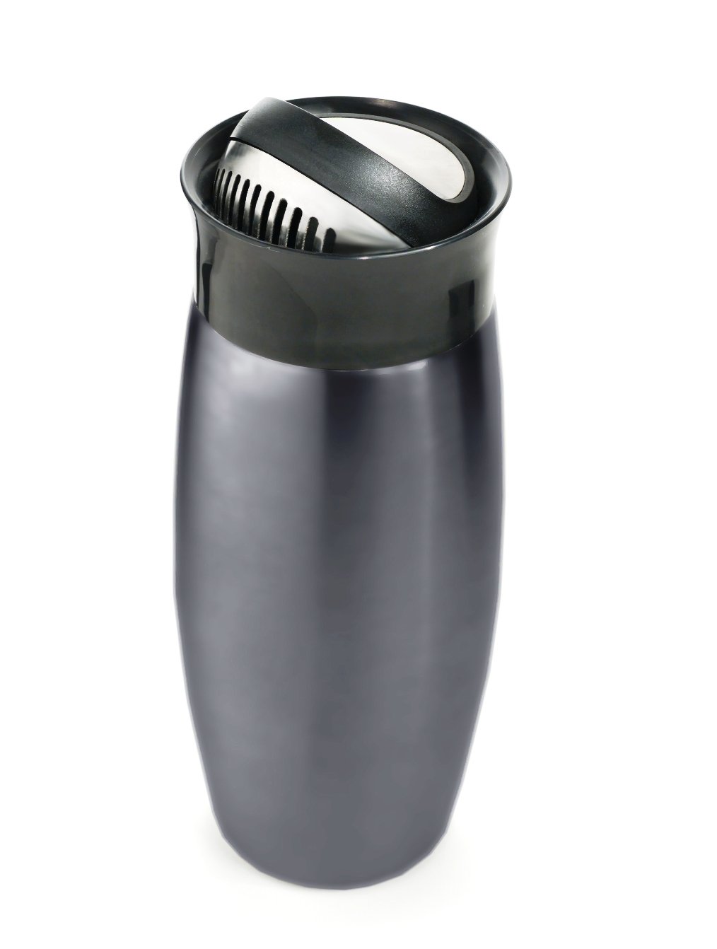Metrokane Houdini Flip Top Cocktail Shaker, Gun Metal Gray