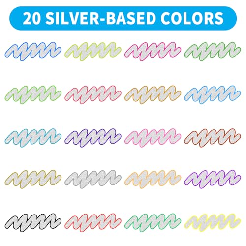 Sofier LBY240627 20 Colors Glitter Markers Outline Pens Shimmer Metallic Markers Drawing Crafts Art Supplies Trendy Gift Idea thumb #1