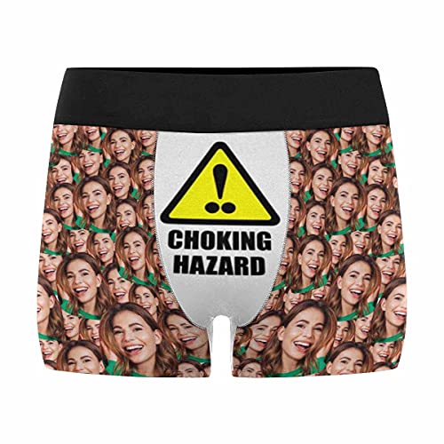 Custom Face Boxer Briefs Choking Hazard Grey Personalized Photo Funny Underwear Shorts for Men The Best Gifts - Image 5