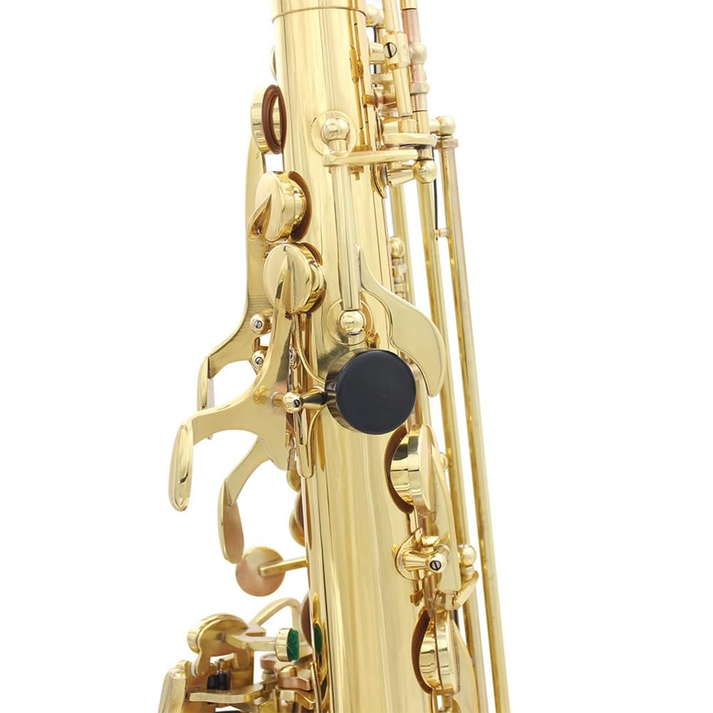 Saksofon altowy E Tune Mosiężny saksofon Pełny zestaw dla studentów i początkujących, Natural White Shell Button Instrument dęty z zestawem do czyszczenia i pielęgnacji obudowy (Color : Golden)
