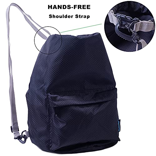 Bolsa de transporte de ração para cães, bolsa de transporte de ração com 42 xícaras, 10 L, com bolso