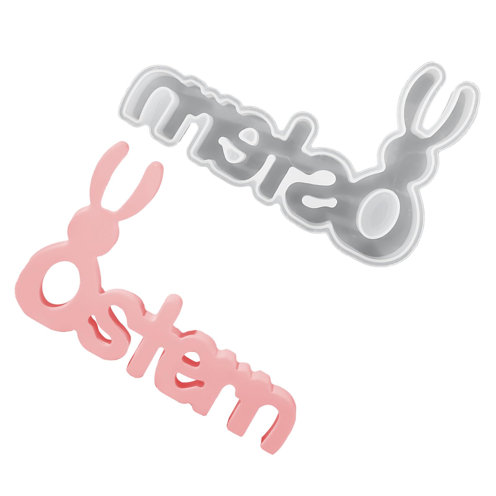 Alksubbm Temperatures Silicone Easter Rabbits Letter for Crafting Soap Chocolate Easy Demolding for Enthusiasts