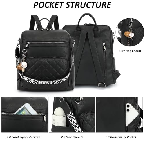 TANTOMI Large Waterproof Leather Backpack
