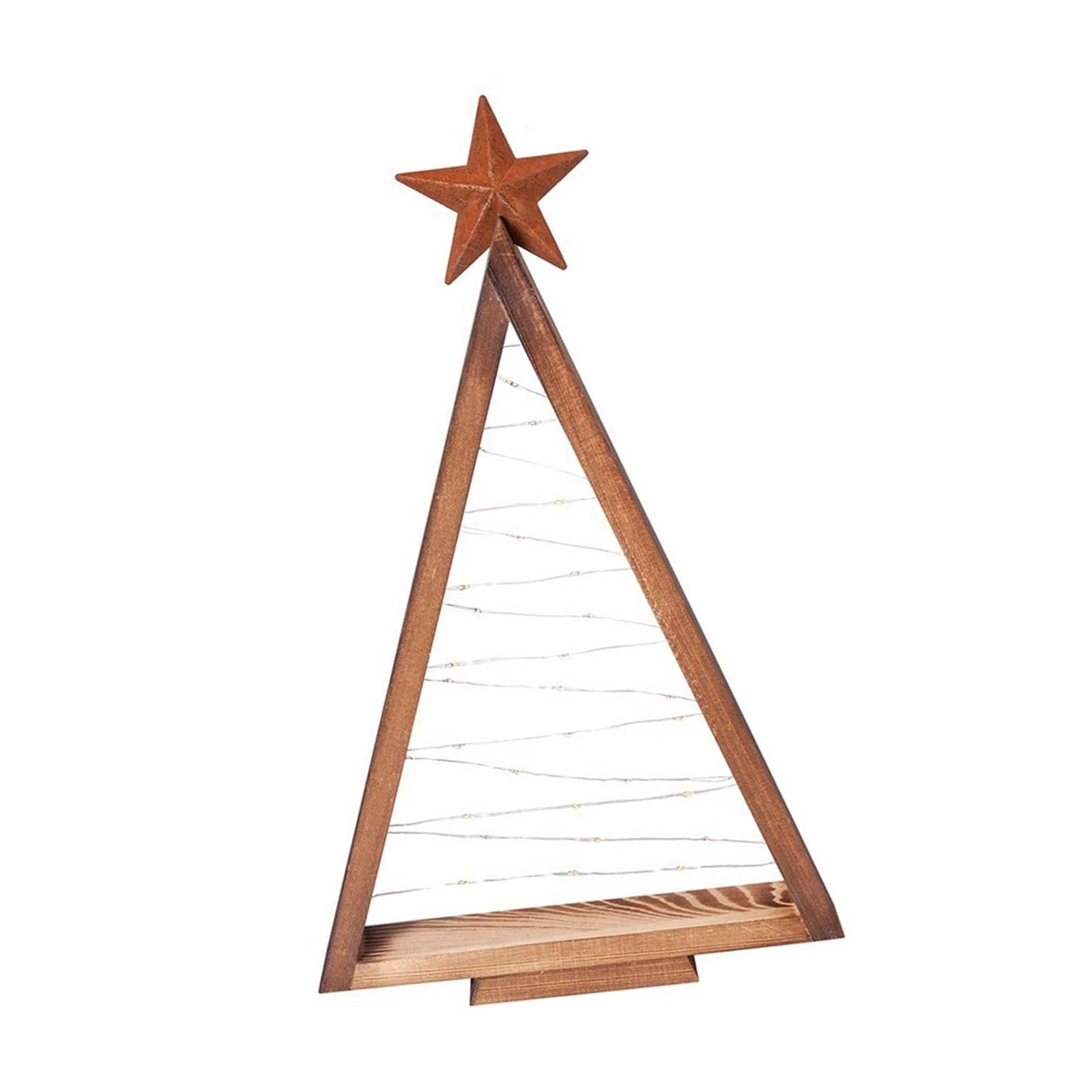 carotoe Lighted Up Wood Christmas Tree Wooden Christmas Tree Tabletop Ornament with LED Light for Holiday Party Centerpieces Desktop LED