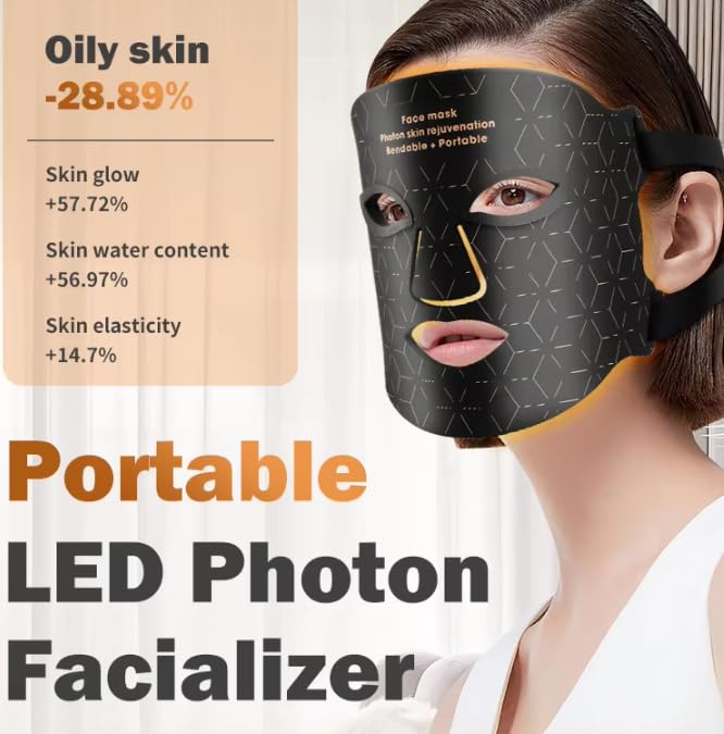 Máscara de silicona 7 colores Led máscara facial terapia de luz Full Face 240 perlas Mascara led facial profesional