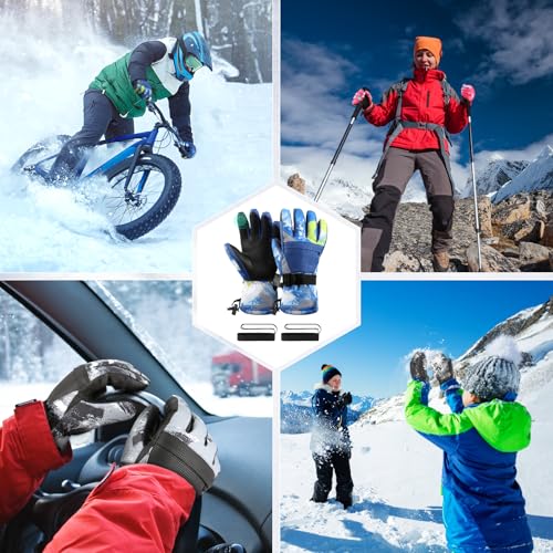 Image of Ski Gloves, Waterproof Snow Gloves Winter Gloves, Windproof Touchscreen Cold Weather Gloves for Men Women Kids