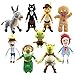 9 Piezas Anime Shrek Peluches 35 Cm, Juguetes Blandos De Dibujos Animados Princesa Fiona Hombre De Jengibre Burro Peluches para Niños Regalos