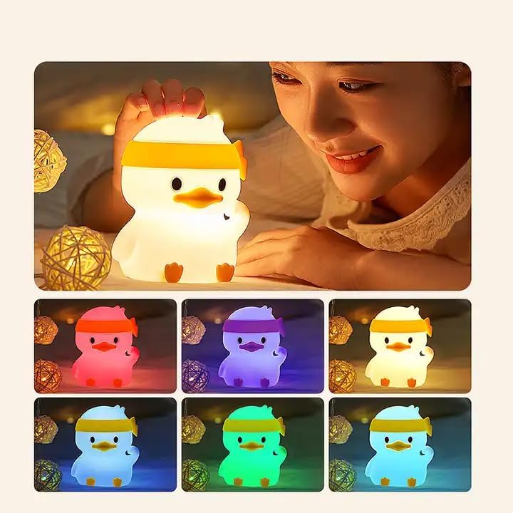Image of KRESHU Portable Baby Silicone Night Light Lamp | Rechargeable Kids Lamp BPA-Free Colour Changing Night Desk Lamp | Touch Control Silicone Lamps Birthday Gifts (Pack of 1)