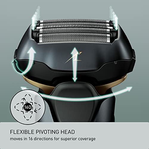 Image of Panasonic Arc5 Electric Razor for Men ES-LV67-K + Replacement Outer Foil WES9173P, Wet Dry 5-Blade Shaver with Intelligent Shave Sensor and 16D Flexible Pivoting Head, ES-AM67-K, Black