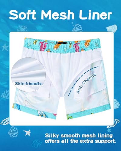 Image of SURF CUZ Boys Swim Trunks Toddler Swim Shorts UPF 50+ Bathing Suit for Boy Swimsuit Quick Dry Mesh Beach Boardshorts Swimwear