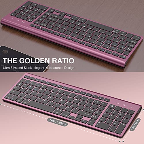 Bluetooth-KeyboardJ-JOYACCESS-Multi-Device-24GBT30BT50-Wireless-Bluetooth-Keyboard-Compatible-with-iMacMacMacBookLaptopAndroidWindows-Wine-Red