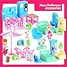 Pupu Pig Doll House Toys for Girls, Dollhouse with Glow in The Dark, Kids Doll House Playset with 4-Story 14 Play Areas, 2 Dolls, Toy Dogs, Dollhouse Accessories and Furniture, Princess Toy Gifts