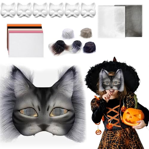 Masques chat Therian vierge pour maquillage de carnaval et mascarade enfant