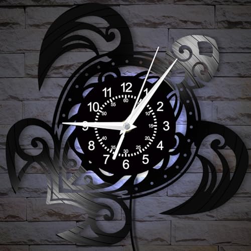 Reloj de pared tortuga marina con LED de 12 pulgadas miniatura 5