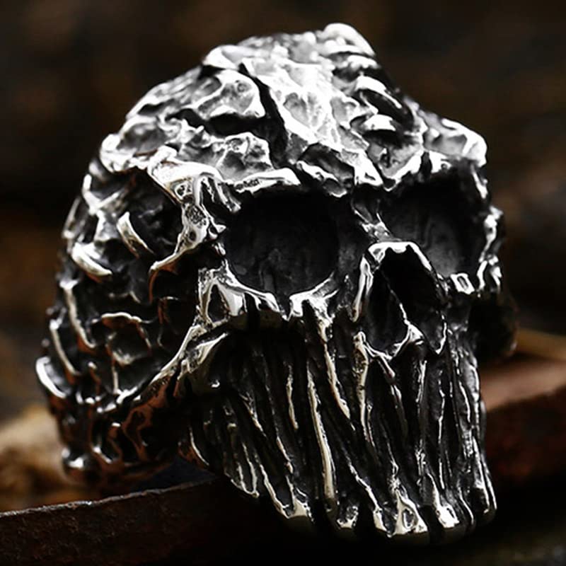 Image of Death Skull Ring for Men Stainless Steel Jewelry Biker Rings Scary Death Ring Skull for Gifts