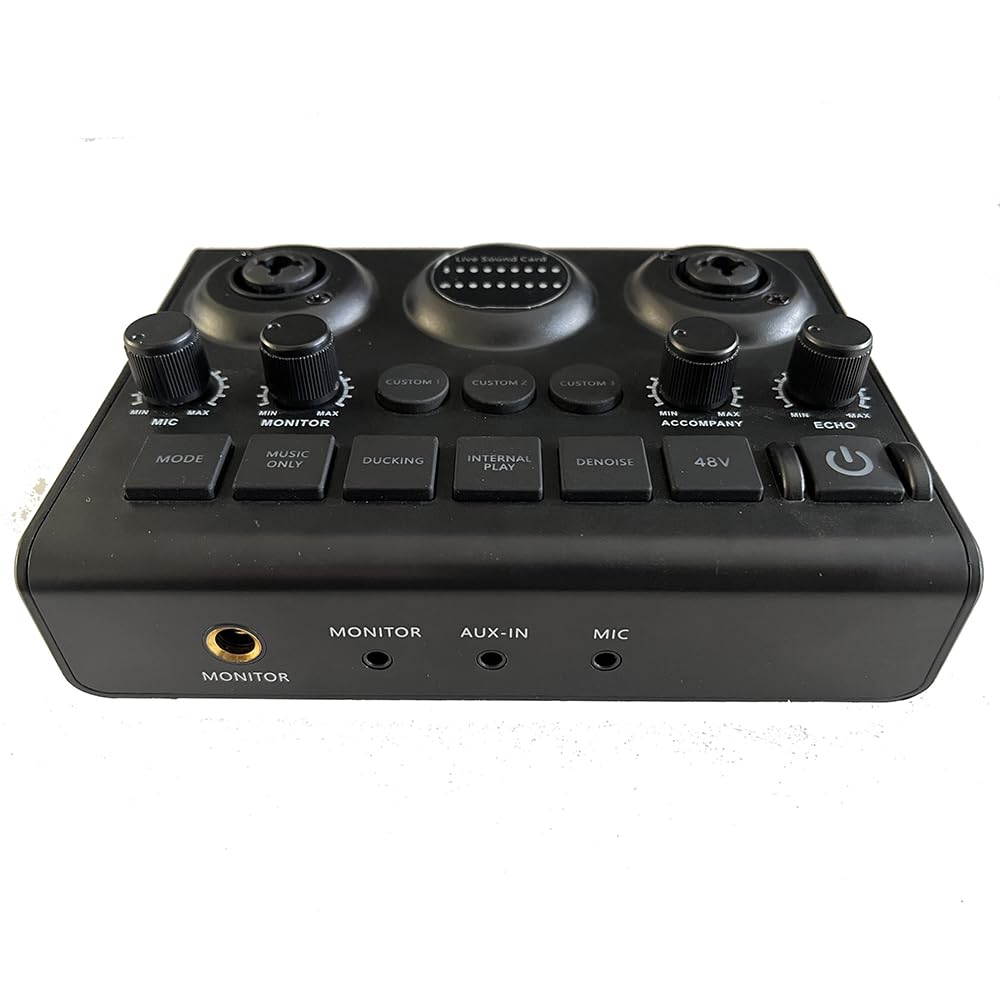Interfaz de audio for juegos, alimentación fantasma de 48 V, canal XLR y de 6,5 mm, soporte for entrada de instrumento
