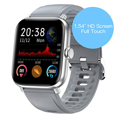 RUNDOING 1.54 inch Full Touch Screen Smart Watch for Android iOS Phones IP68