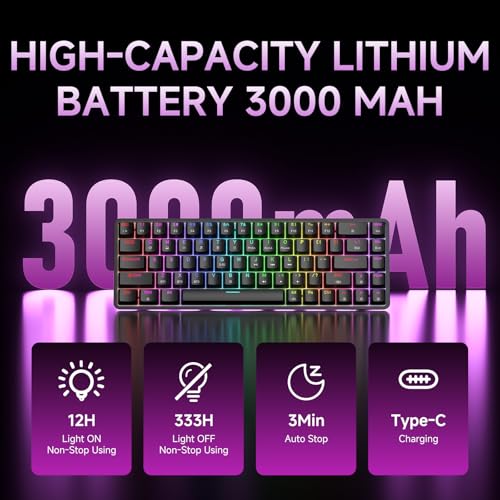 Teclado Gamer DK68 60% Inalámbrico Bluetooth 5.0 miniatura 6