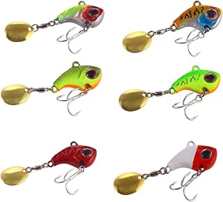 Kisangel 6pcs saltwater lures bass lures Hard Lures Lifelike Fishing Lures bait Striped bass to rotate shock
