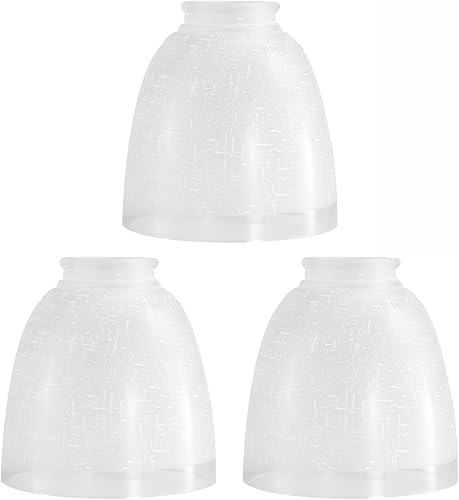 Miniatura 11 de Paquete de 3 pantallas de vidrio transparente, cubiertas de pantalla de vidrio en forma de campana para reemplazo de lámparas de ventilador