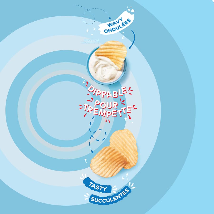 Miniatura 6 de Lays - Papas fritas onduladas ligeramente saladas, 235 g8.3 oz (paquete de 2) enviadas desde Canadá