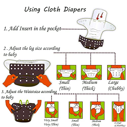 Image of All-in-One Washable Baby Cloth Diaper Set Pocket Diaper - Freesize Adjustable, Washable and Reusable pocket cloth diaper for day time use (7 Diaper (No insert included))