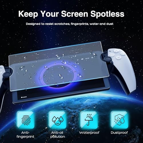 Image of New World 2 Pack TEMPERED GLASS Screen Protector for PlayStation Portal,8 inch, Anti-Scratch, 9H Hardness, Ultra HD, Anti-Fingerprint, Bubble-Free, Tempered Glass for for PS5 Portal Handheld Console