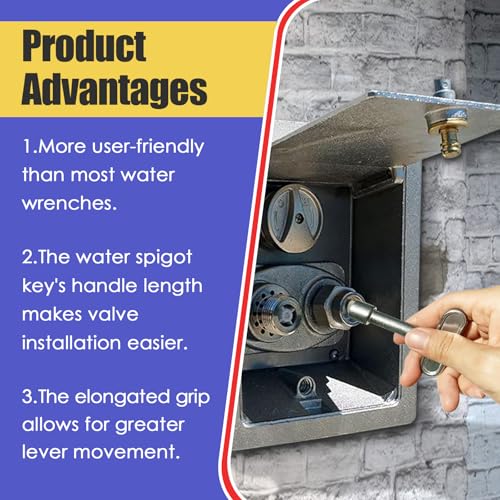Image of 2 Pack Hydrant Key 3 /8 for Zurn P1300-PART-13-KEY Water Key, Fire Hydrant Water Spigot Key for Wall Hydrant Faucets Valves and Outdoor Hose Valves, Shut Off Tool for Faucet Water Hydrant