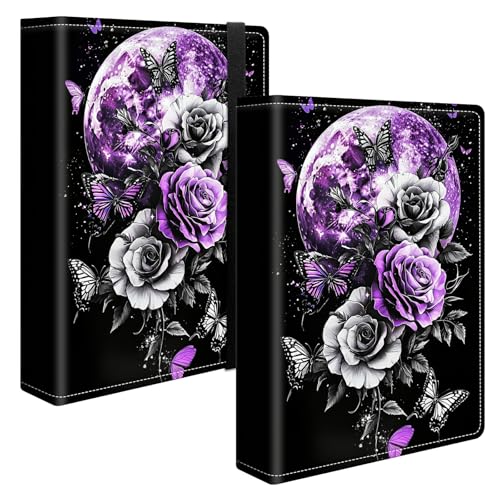Image of Photo Album 4x6 120 Pockets Photos with Strong Elastic Band, Small Mini Albums Sheet Protector Folder for Photos, Album for Family Wedding Women Men Baby Vacation Gift, Purple Moon Rose
