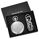 Elegant Men's Mechanical Pocket Watch with Chain and Box - Image 3