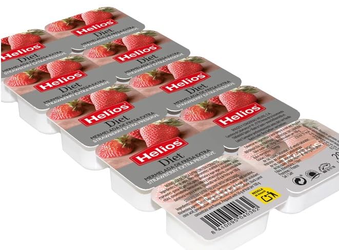 Mermelada de fresa dietética en 10 cuencos de 250 g. Paquete de 4.