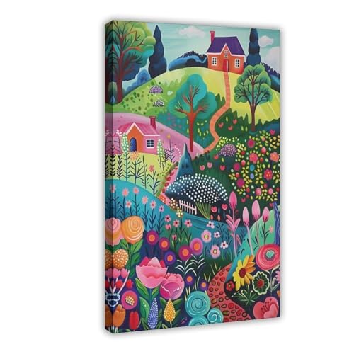 Poster paysages de jardin colorés UTGN pour égayer un mur vide de chambre à coucher