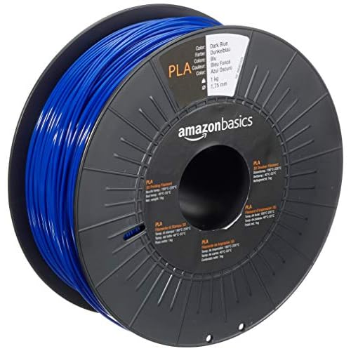 Amazon Basics Filament PLA pour imprimante 3D, 1.75 mm, Bleu foncé, Bobine, 1 kg